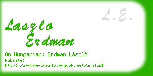 laszlo erdman business card